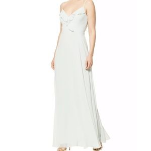 Bill levkoff Pistachio Chiffon V-neck A-line Dress